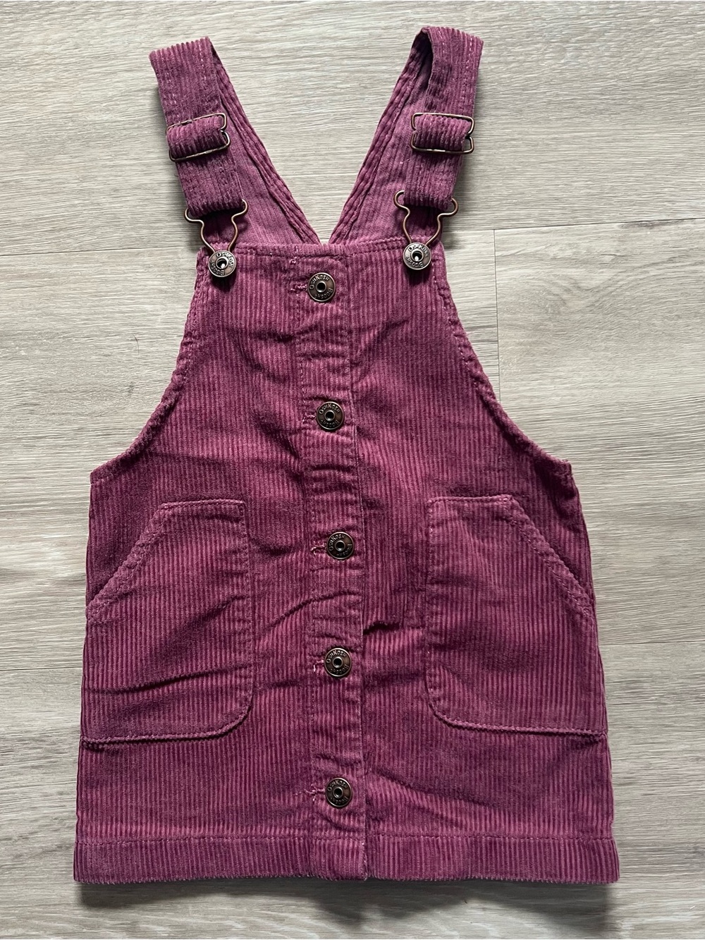 OshKosh B'gosh Plum Corduroy Button-Front Pinafore Dress